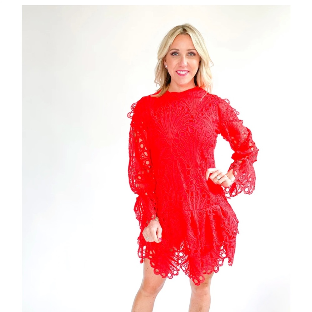 NWT Red Eyelet Dress